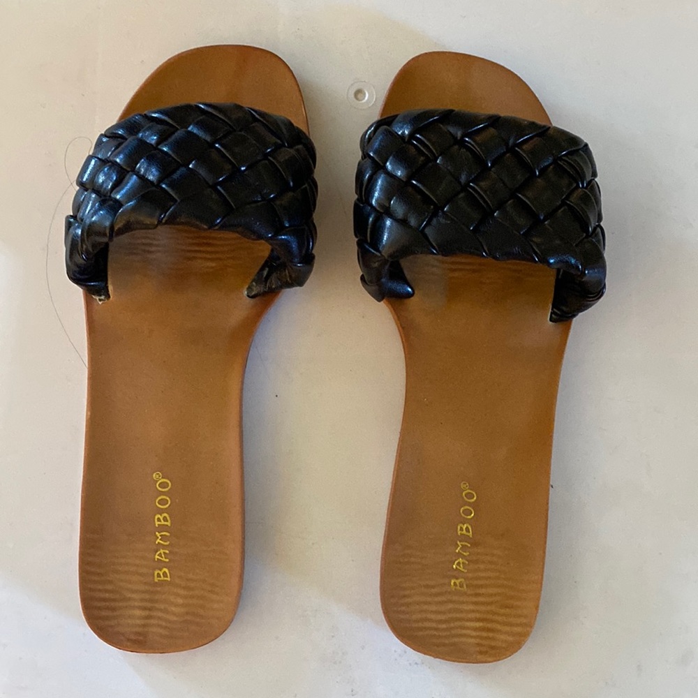 Black slip on sandal